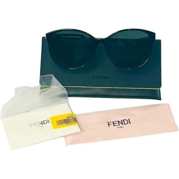 FENDI Sunglasses FF 0412/S 0807 90 Black Frame Grey Shaded Lenses 58mm BNWT - Picture 10 of 13